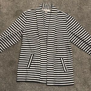 Christopher & Banks Black and White Striped Blazer